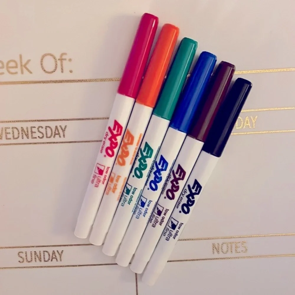 Sweet Dry Erase Weekly Calendar/Planner+6 Markers🌈